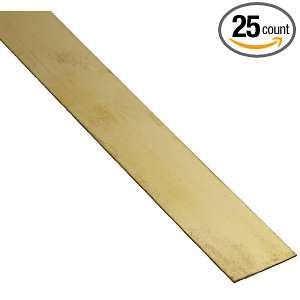 Brass C260 Strip, ASTM B36, 0.025 Thick, 1 Width, 12 Length (Pack 