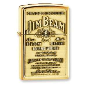  Jim Beam Emblem High Polished Brass Zippo Lighter: Arts 