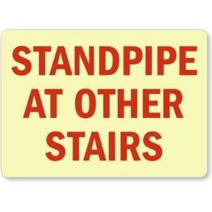  Standpipe At Other Stairs Glow Aluminum Sign, 14 x 10 