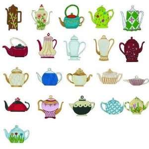 Great Notions Embroidery Machine Designs TEAPOTS Kitchen 