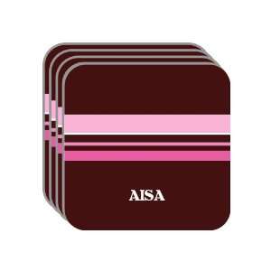 Personal Name Gift   AISA Set of 4 Mini Mousepad Coasters (pink 