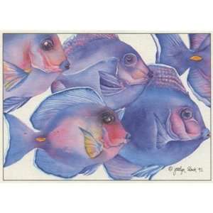  Blue Tangs, Note Card by Jocelyn Slack, 6.25x4.5: Home 