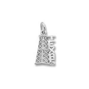  Texas Oil Rig Charm in White Gold: Jewelry