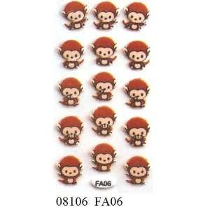  Embossed Sticker   Monkey (2 Sheets)  #08106 Toys & Games