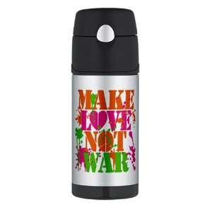   Water Bottle Make Love Not War Peace Symbol Sign 
