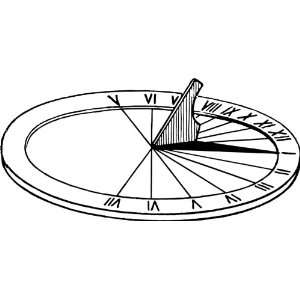   25 inch (58mm) Round Pin Badge Line Drawing Sundial