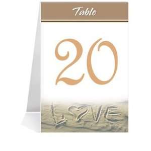   Wedding Table Number Cards   Loven Sand #1 Thru #19: Office Products