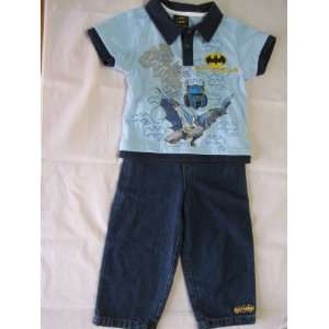 Dc Super Batman Infants Boys 24 Months Polo Shirt and Long Jeans 2 Pcs 