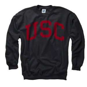  USC Trojans Black Arch Crewneck Sweatshirt: Sports 