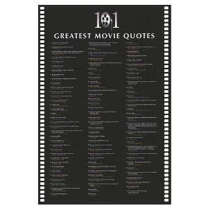  101 Greatest Movie Quotes Movie Poster, 24 x 36 Home 