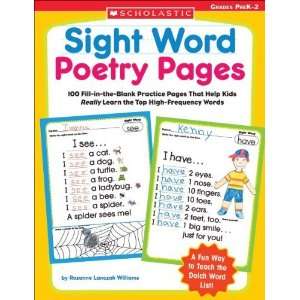  Sight Word Poetry Pages 100 Fill in the Blank Practice 