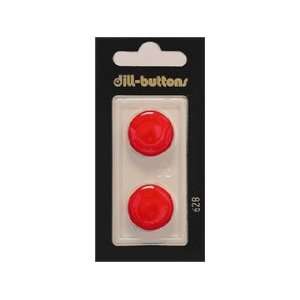  Dill Buttons 19mm Shank Red 2 pc (6 Pack)