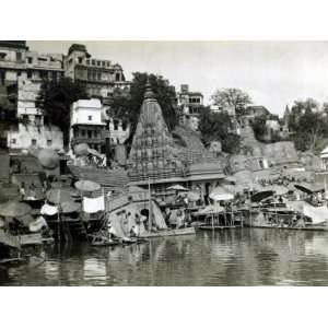 Temples on the River Ganges at Banares (Now Known as Varanasi), India 