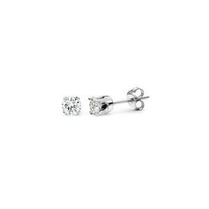  1.45 Cts Round Diamond Stud Earrings in 18K White Gold 