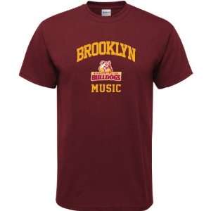  Brooklyn College Bulldogs Maroon Music Arch T Shirt 
