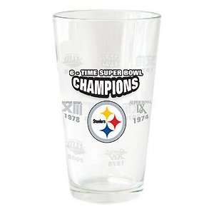 Pittsburgh Steelers Six Time Champions Pint Glass Sports 