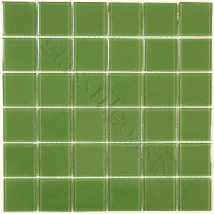   Green Crystile Solids Glossy Glass Tile   14670: Home Improvement