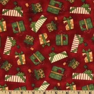  44 Wide Santas Big Night Presents Red Fabric By The 