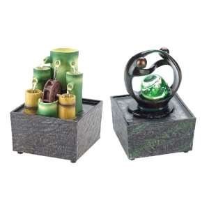   Mini Zen Bamboo and Hand in Hand Water Fountains 2 Pc 