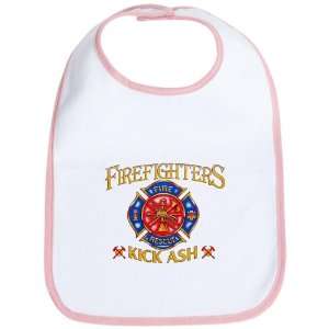  Baby Bib Petal Pink Firefighters Kick Ash   Fire Fighter 