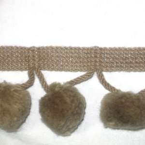  Pom Pom / Ball Fringe Dark Sand  5 yards Arts, Crafts 