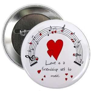  LOVE MUSIC Valentines Day 2.25 inch Pinback Button Badge 