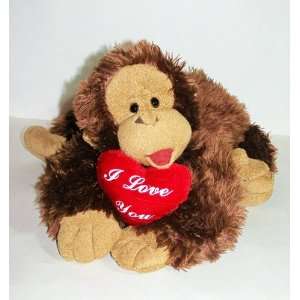  Plush Chimpanzee with Red Velvet I Love You Heart 18 