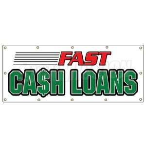  48x120 FAST CASH LOANS BANNER SIGN pawn shop signs loan 