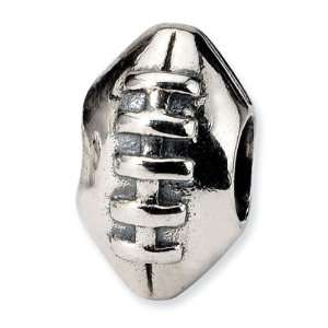  925 Sterling Silver Sports Football Jewelry Charm Bead 
