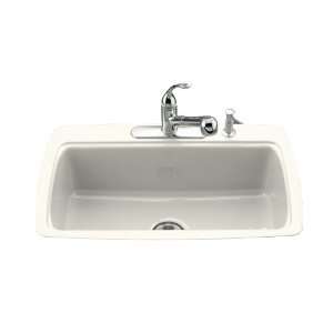  Kohler K 5864 3 96 Cape Dory Tile In Kitchen Sink with 