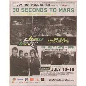30 Seconds To Mars Denver Newspaper Poster Ad 2006