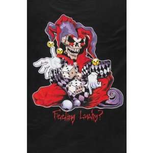  Lethal Threat Skull Jester T Shirt Medium Black 