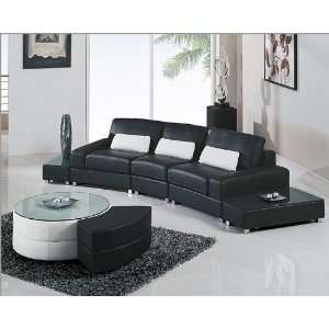   Furniture Modern Black Sectional Sofa Set GFF282BL: Home & Kitchen