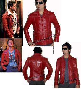 Fight Club red vintage leather jacket worn^$^ Brad Pitt  