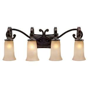 Golden Lighting 3966 BA4 FB Portland Four Light Vanity Fixture, Fired 