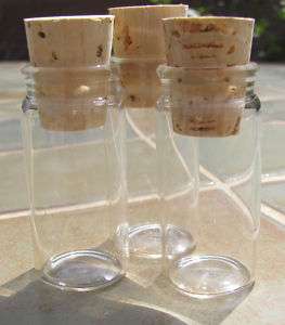 20 Glass Vial Bottle Jar Stopper Cork spice bead 2.05  