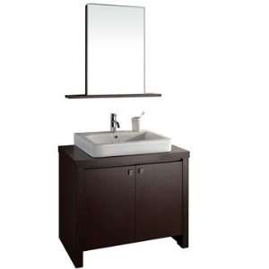  Allegra 36 Inch Modern Bathroom Vanity Set   Iron Wood 