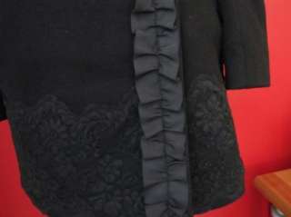 BEBE black wool long lace JACKET coat 183847 black  