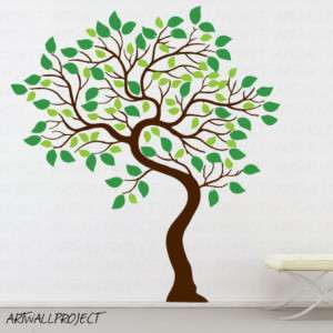 Wall Art Vinyl Decal Sticker Tree Two Color Leaves  
