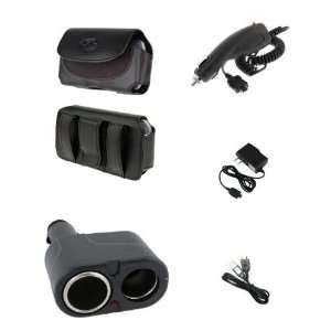 4in1 Car Auto+Home Wall House Charger+Leather Case With Belt Clip+AC 