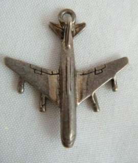 Vintage Sterling Silver 925 Passenger Jet Airplane Airliner 3D Charm 