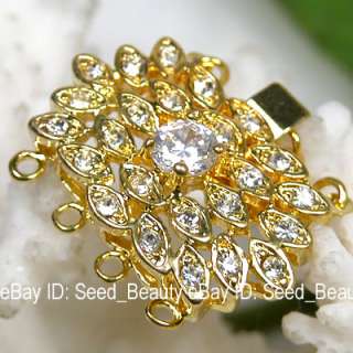 gp0524 4 Strands Gold Plated Crystal Inlayed Clasp  
