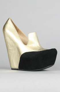 Jeffrey Campbell Shoes The Zinger Shoe Black & Gold  