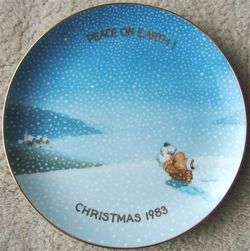 Vintage ZIGGY Peace on Earth CHRISTMAS HOLIDAY Plate 1983 TOM WILSON 