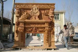 MONUMENTAL HAND CARVED MARBLE FIREPLACE MANTEL ZH1  