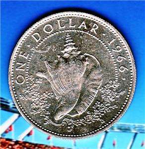Bu Nice 1966 Bahamas Silver Dollar MS++++ Free Sh & insurance In Usa 