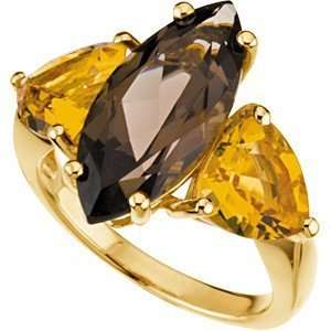   Quartz & Citrine Gold Fashion Ring in 14 kt Yellow Gold (5) Jewelry