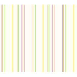   Yellow and Green Stripes Double Roll Wallpaper: Kitchen & Dining