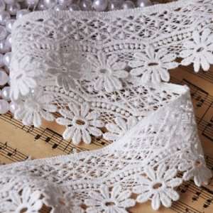 4cm Wide Water Soluble Fine Cotton White Lace