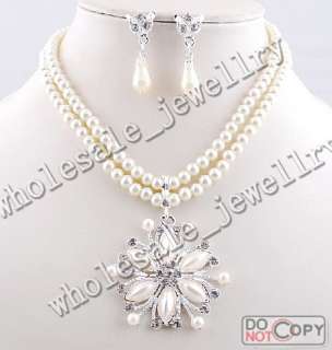 wholesale 6sets alloy&rhinestone&imitate pearl necklace&earring